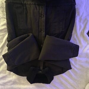 Forever 21 Cozy Black Fleece Jacket with Fur